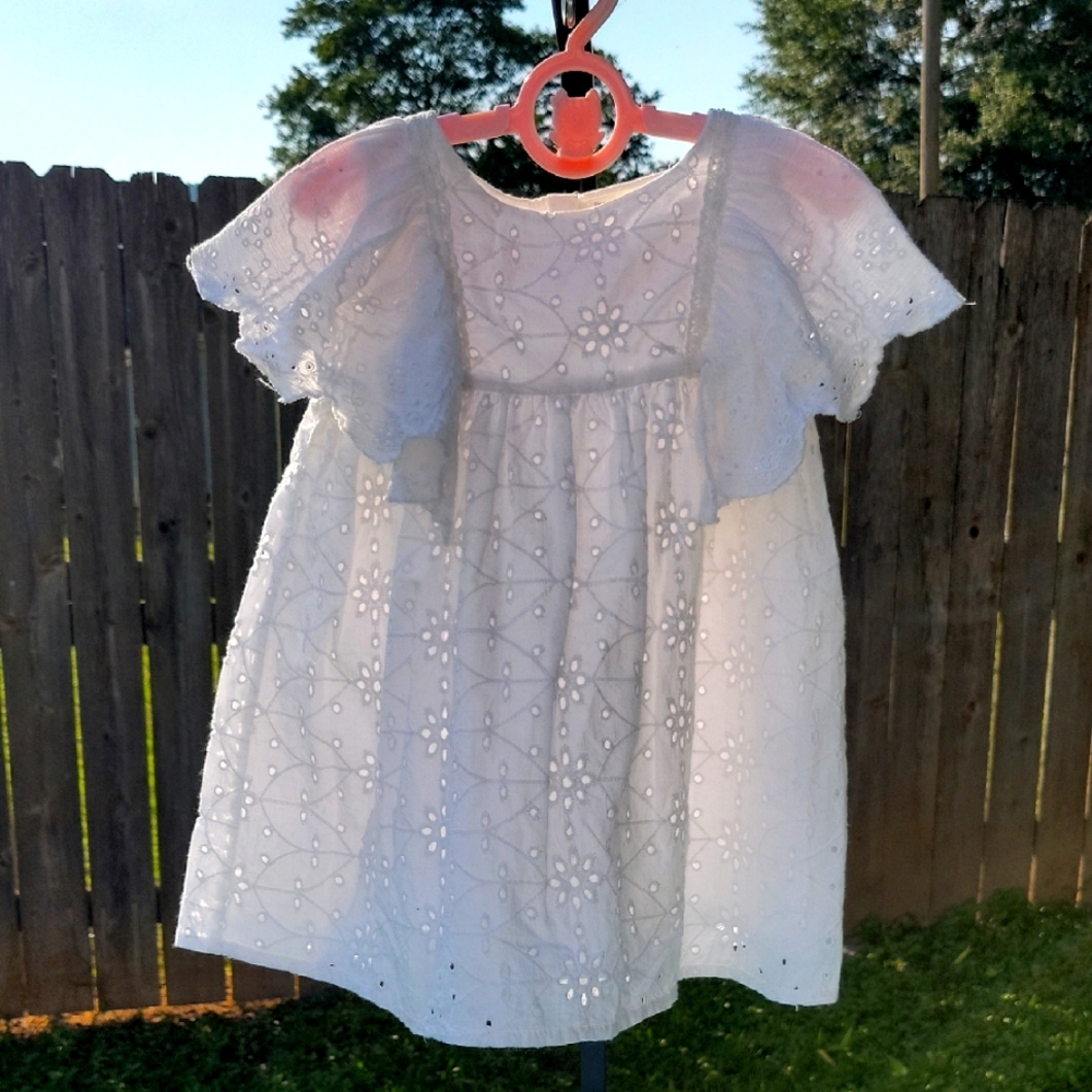 Zara White Eyelet Baby Dress